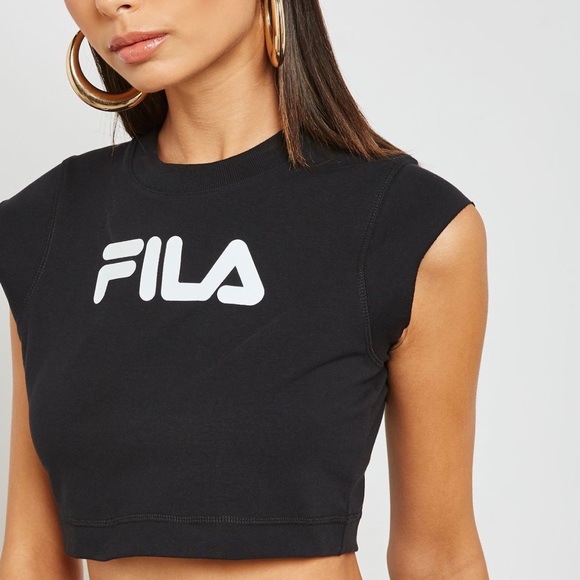 Fila Tops - Fila Pia Logo Crop Top